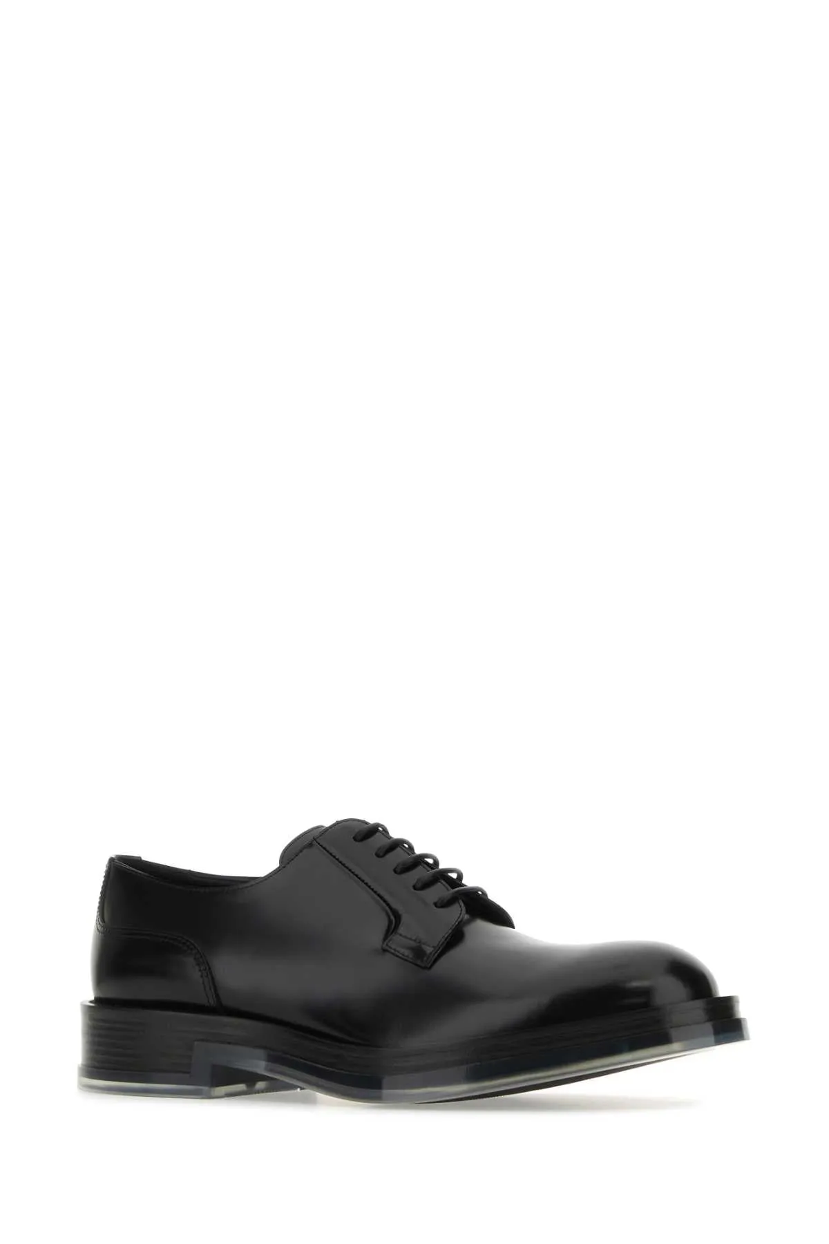 Alexander Mcqueen Black Leather Float Lace Up Shoes