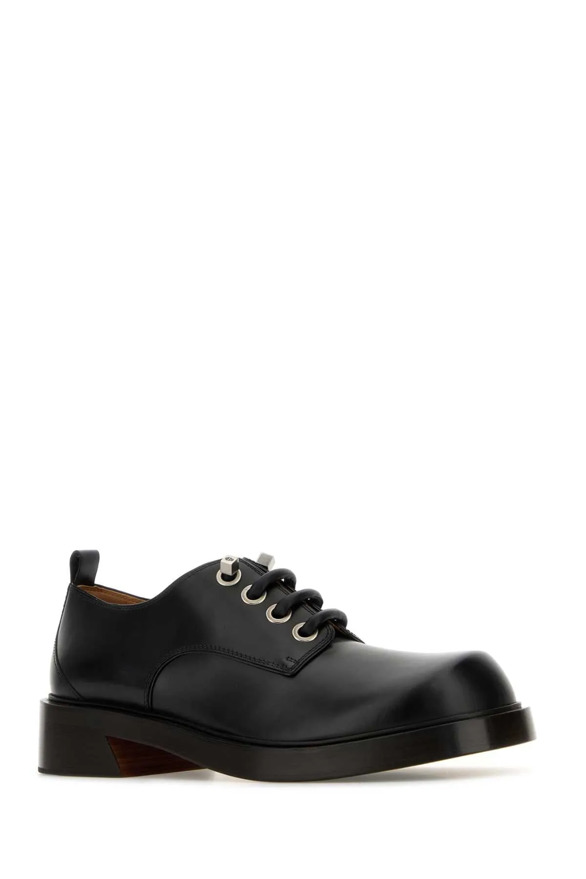 Alexander Mcqueen Black Leather Lace Up Shoes