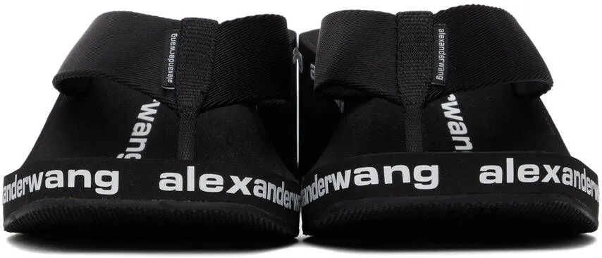 Alexander Wang Black Nylon AW Wedge Heeled Sandals