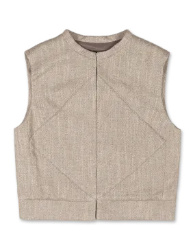 Amomento     Wool Tweed Motive Vest  