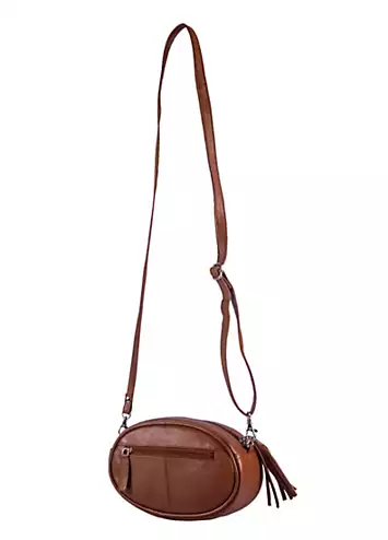 Aurora Brown Leather Cross Body Pebble Bag by Storm London | Look Again