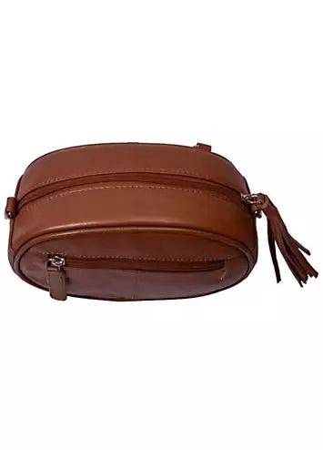 Aurora Brown Leather Cross Body Pebble Bag by Storm London | Look Again