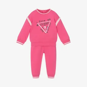 Baby Girls Pink Cotton Triangle Tracksuit