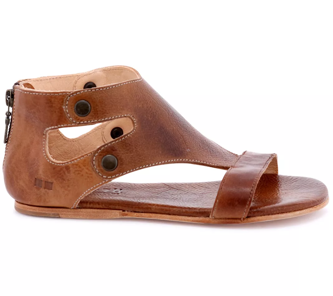 BED STU Leather Cutout Back-Zip Sandals - Soto