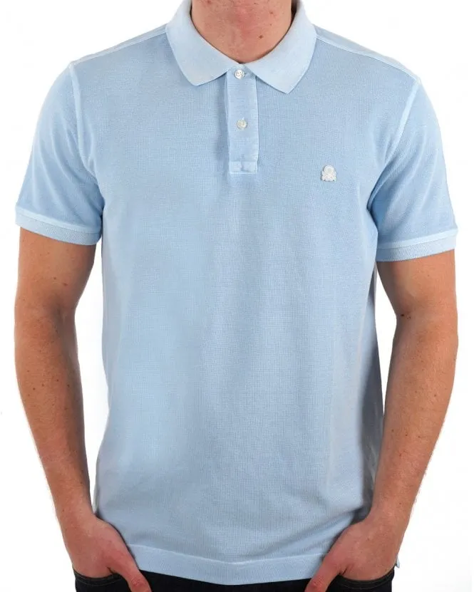 Benetton Logo Polo Washed Sky Blue