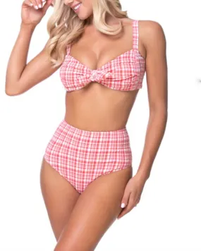 Beverly Hills Plaid Front Tie Bikini