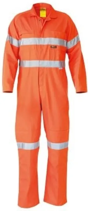 Bisley Workwear BC607T8 Hi Visibility Long Sleeve Coveralls - Drill - Cotton - Reflective Tape - Orange - 74L