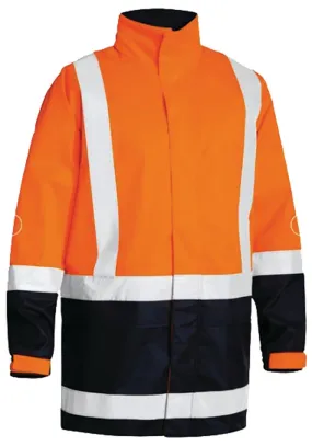 Bisley Workwear BJ6966T TT05 Jacket - Taped - Hi-Vis - Rain Shell - Orange/Navy - XS