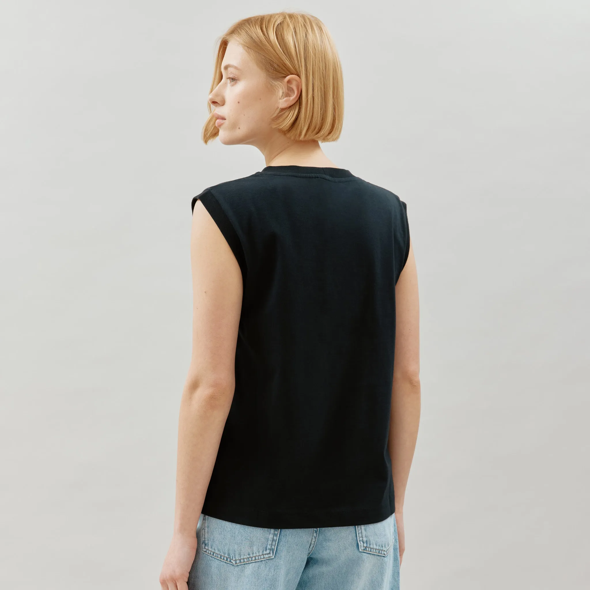 Black Cotton Tank Top