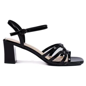 Black elegant low-heeled sandals by Sergio Leone