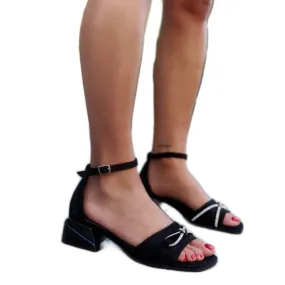 Block sandals with a Rihab leather insole black