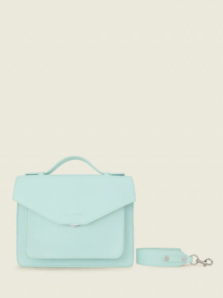 Blue Leather Cross-Body Bag for Women - Simone Pastel Baby Blue | PAUL MARIUS