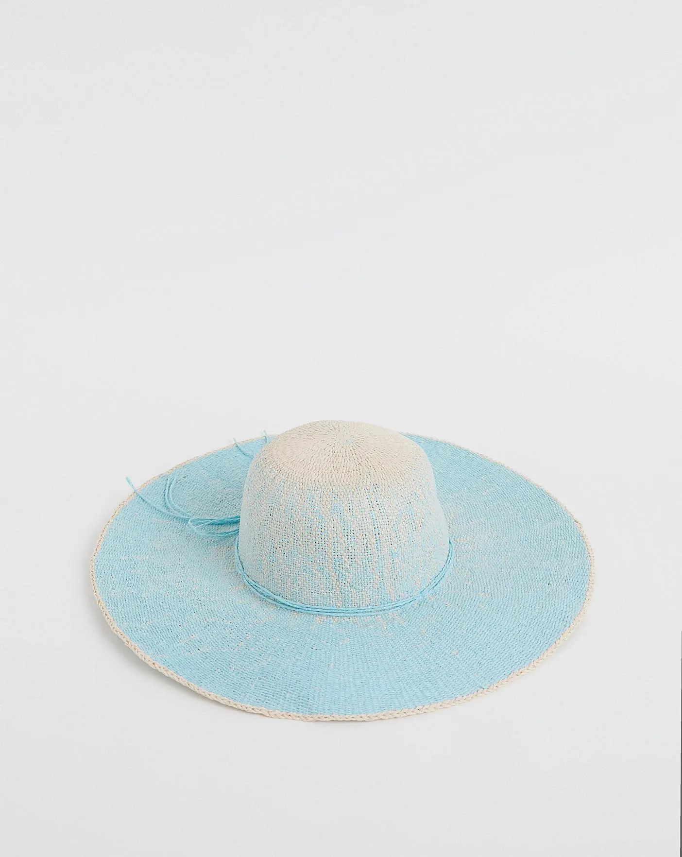 Blue Ombre Wide Brim Straw Hat