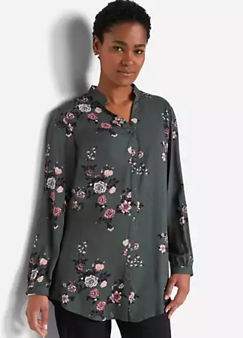 bonprix Longline Floral Print Tunic Shirt | Grattan