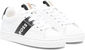 BOSS Kidswear logo-stripe low-top sneakers White