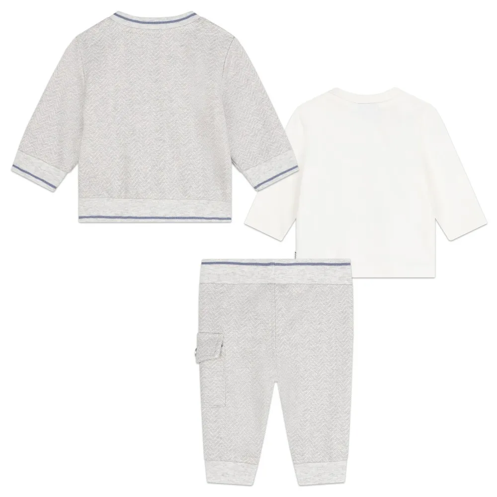 Boys Grey Textile Kit Tracksuit Set