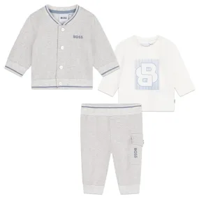 Boys Grey Textile Kit Tracksuit Set