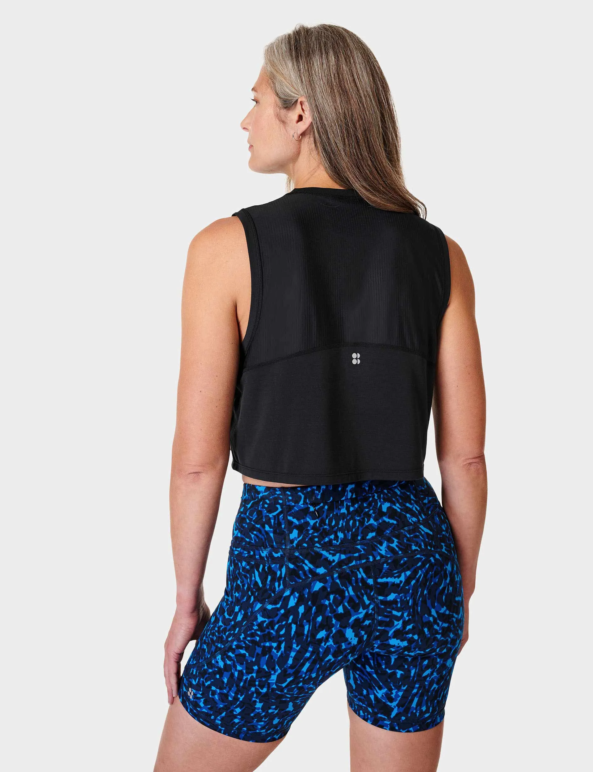 Breathe Easy Crop Muscle Vest - Black