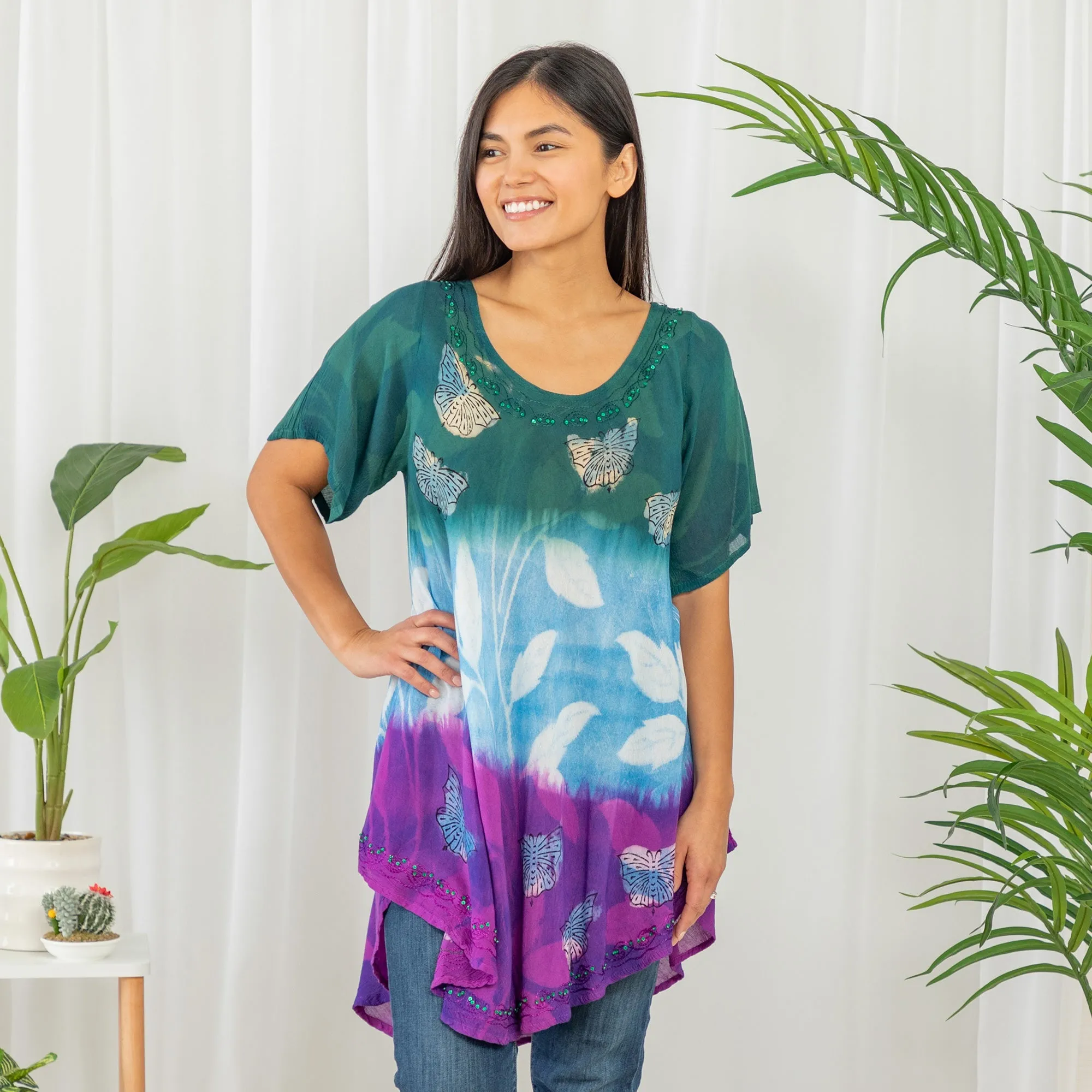 Butterfly Garden Short Sleeve Tunic