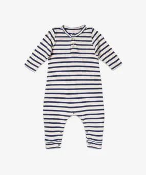 Campbell Romper - Navy Stripe