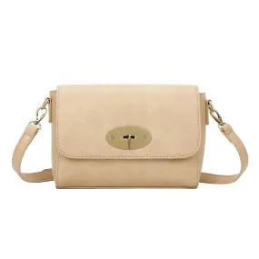 Caton Leather Look Shoulder Bag In Beige