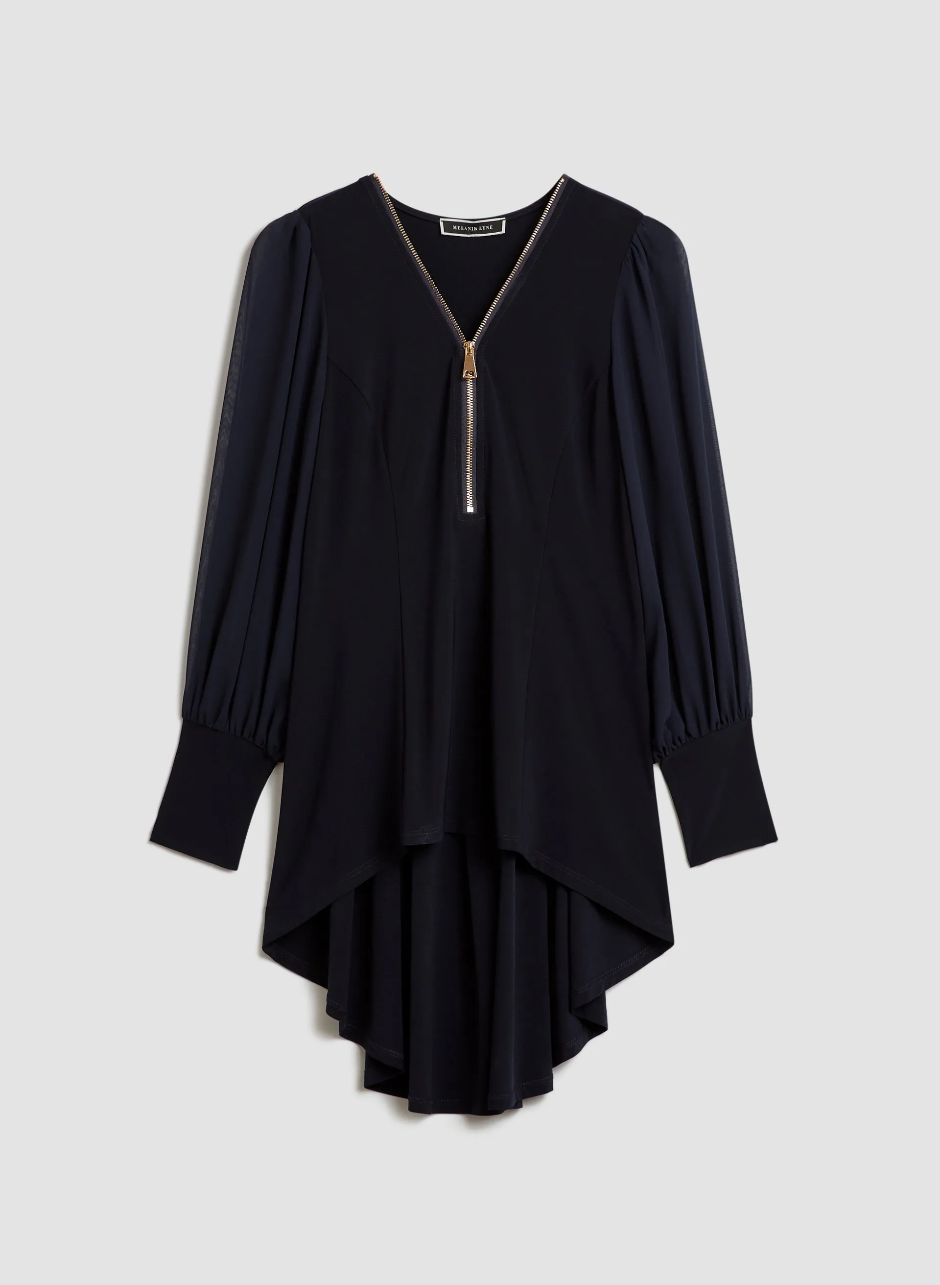 Chiffon Sleeve High-Low Tunic