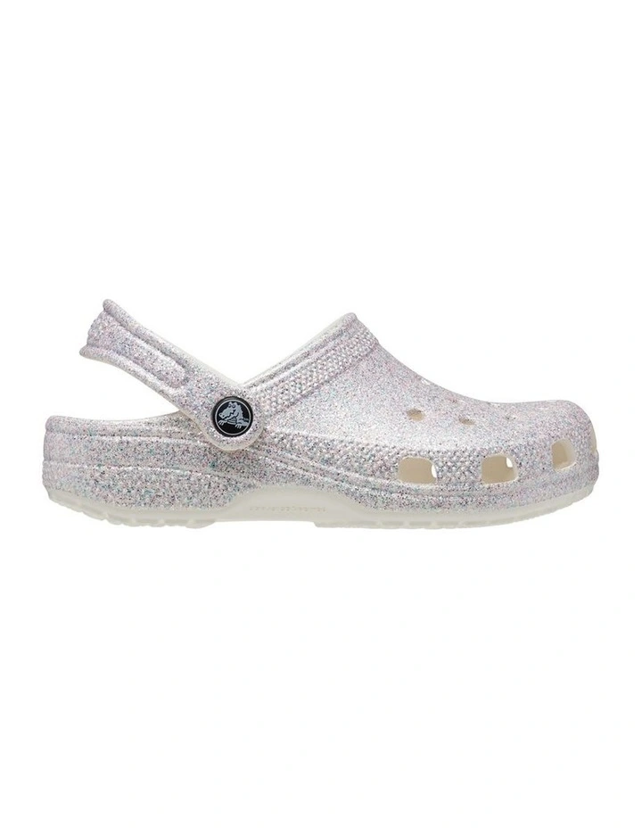 Classic Glitter Clog Youth Beach Sandals in Grey