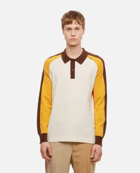 COLOUR-BLOCK COTTON POLO SHIRT