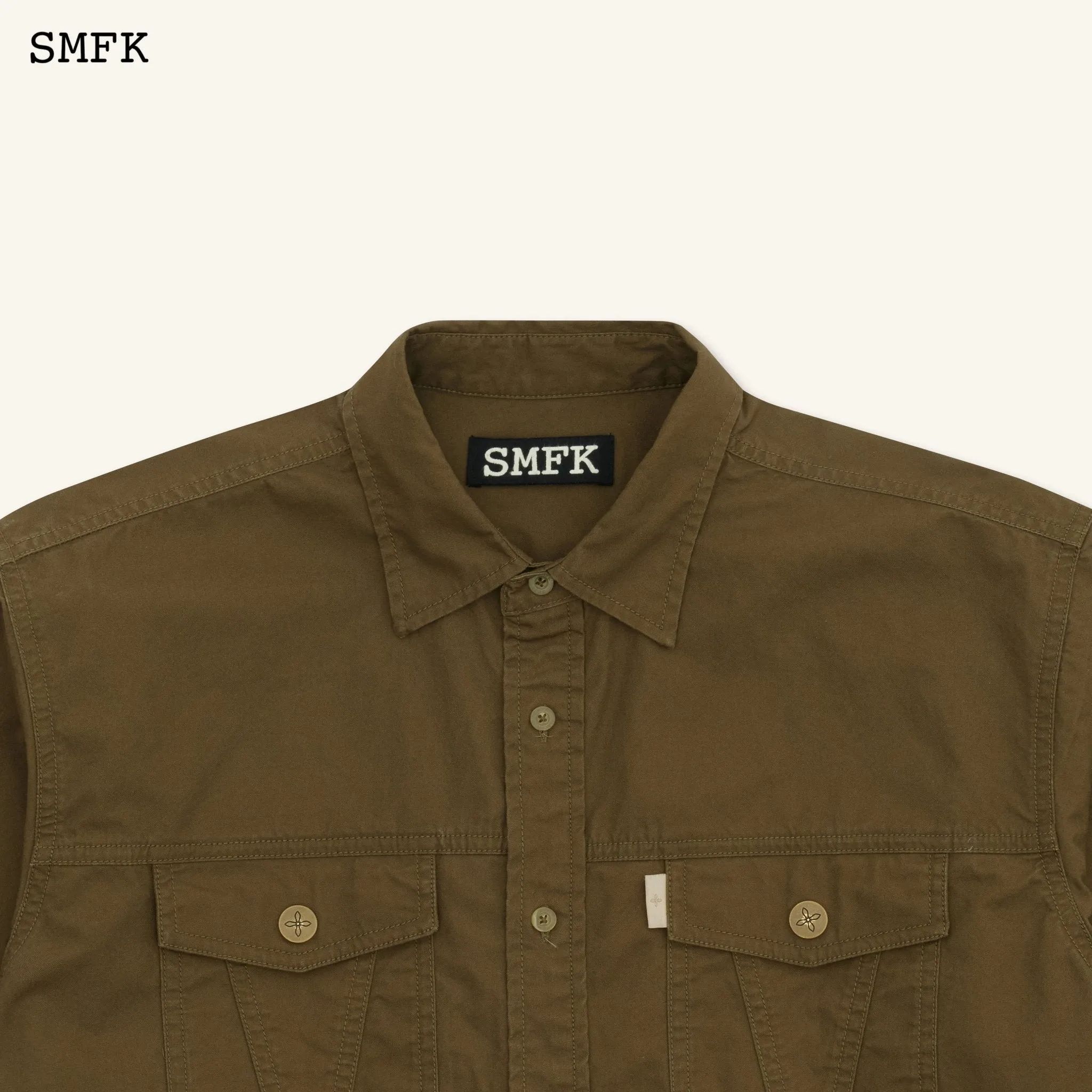 Compass Classic Loose Workwear Shirt Army Green-