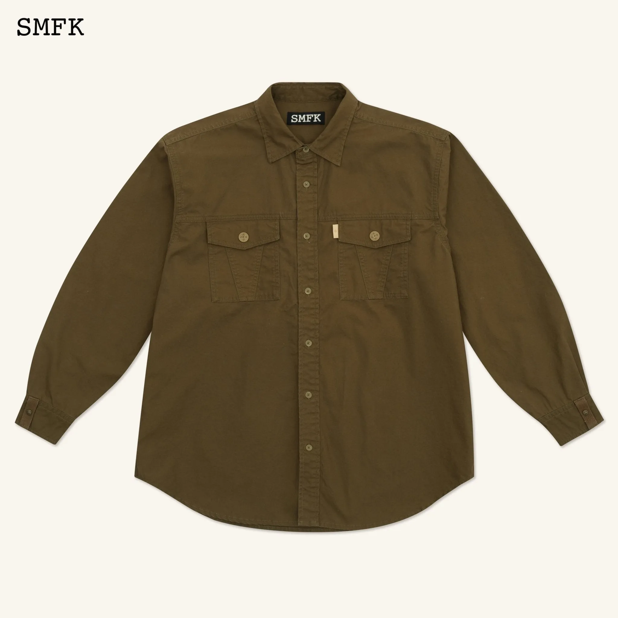 Compass Classic Loose Workwear Shirt Army Green-