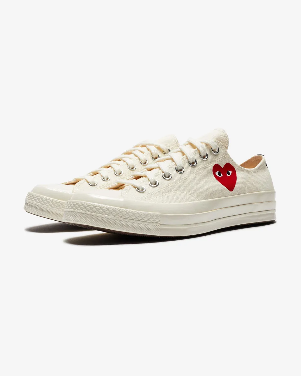 CONVERSE X CDG SINGLE HEART CHUCK 70 OX - MILK/ BLACK