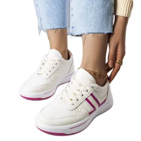 Cream sneakers with pink inserts from Olympia beige