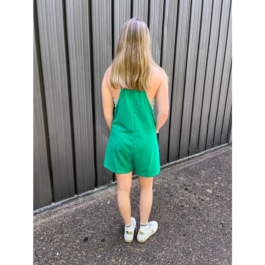 Delaney Green Racerback Romper