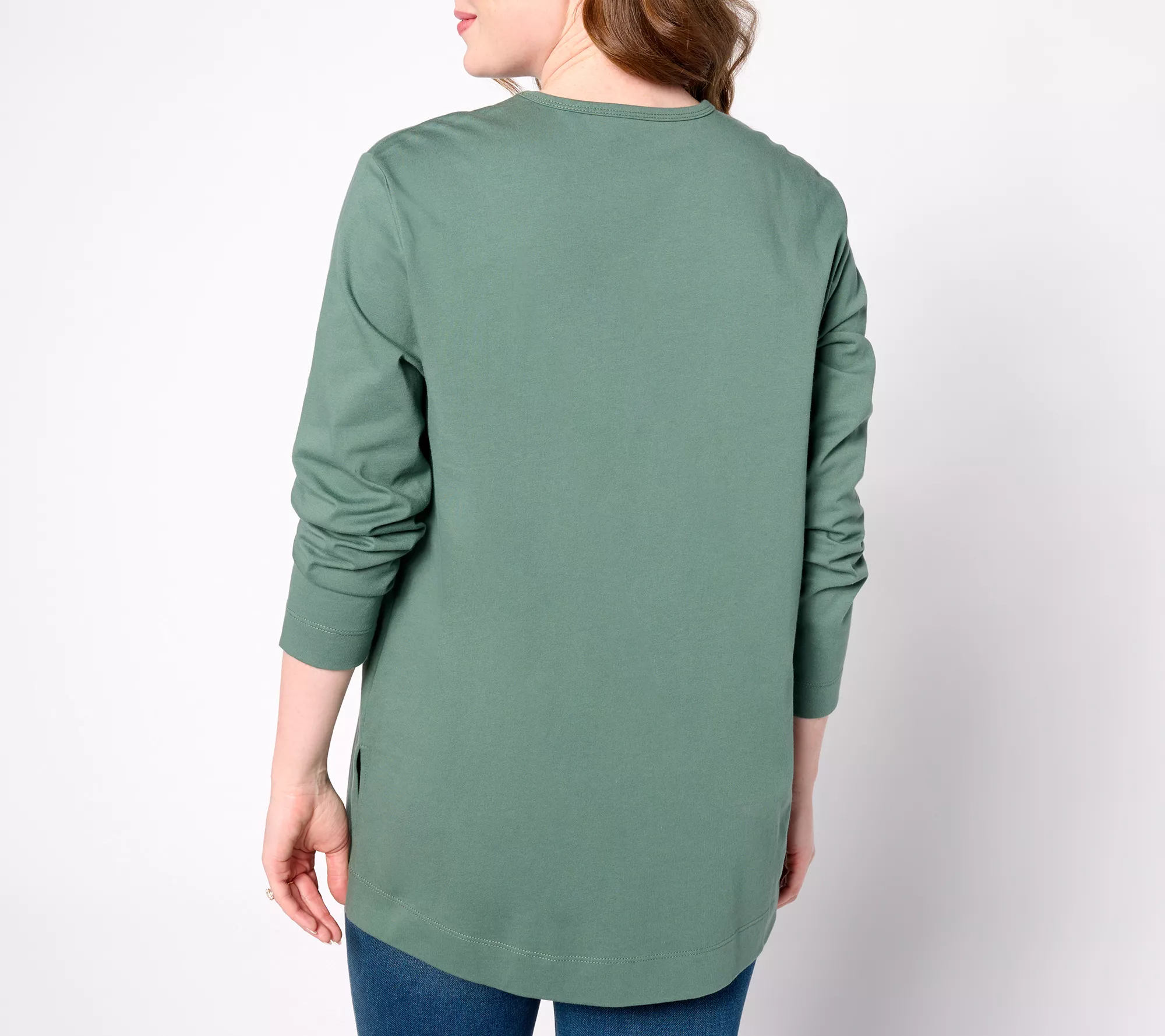 Denim & Co. Essentials Regular Cotton Jersey Oversized Tunic