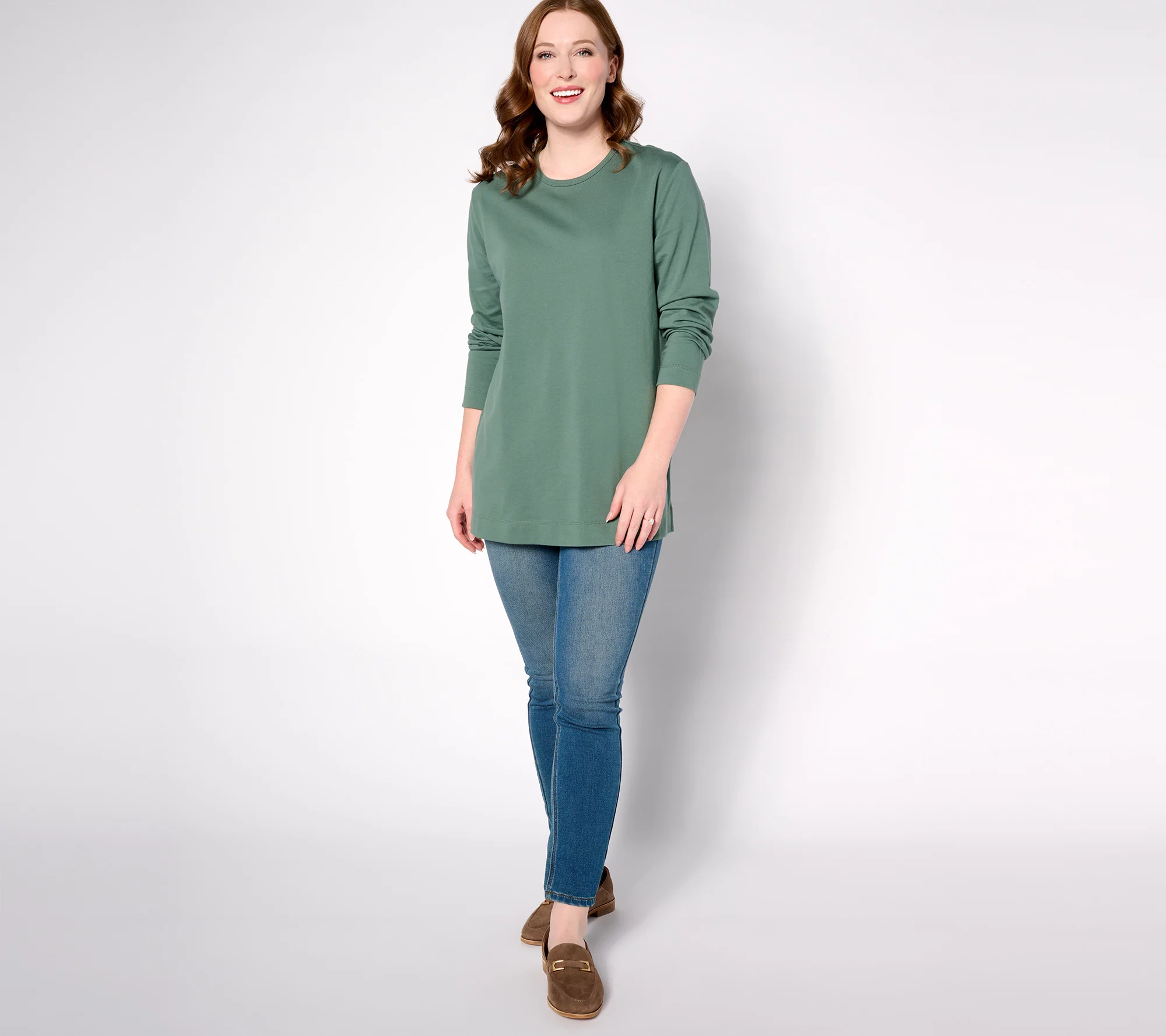 Denim & Co. Essentials Regular Cotton Jersey Oversized Tunic