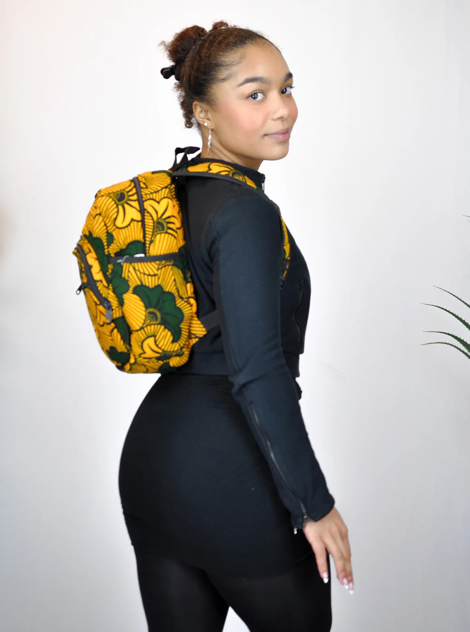 Divine Orange and Forest Green Ankara Backpack -