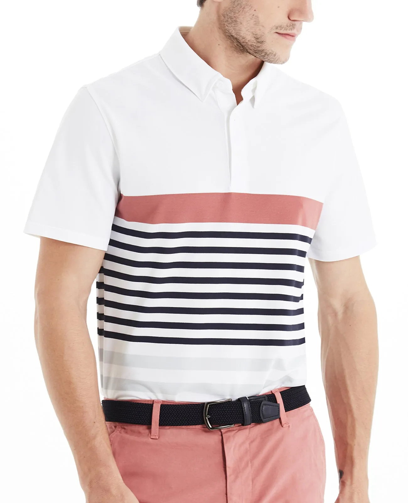     Downey Stripe Polo   Green Label Collection  