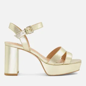 Dune London Women's Molten Leather Mid-Platform Sandals