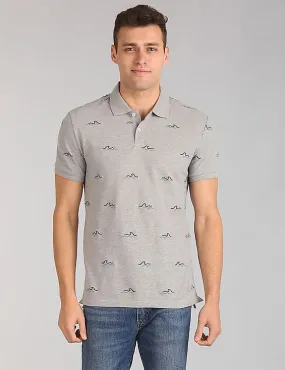 GAP Men Grey Embroidered Polo Shirt