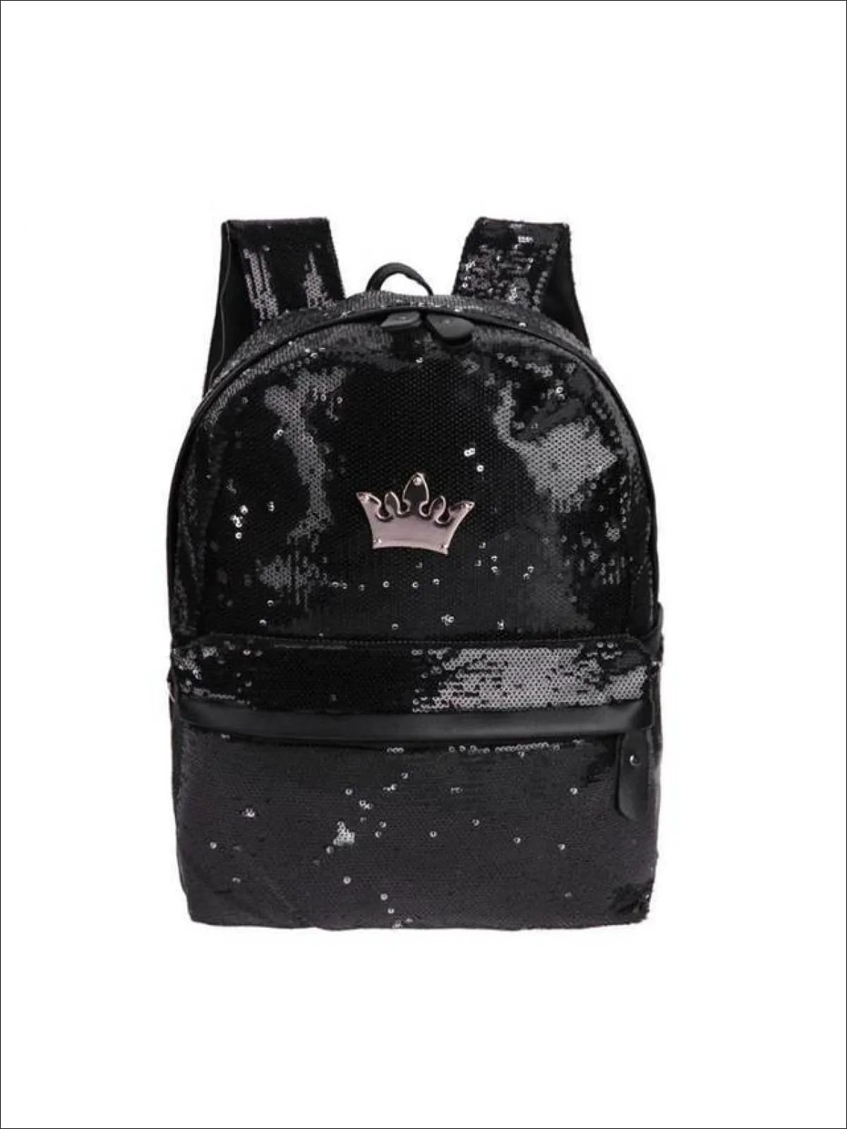 Girls 15 Sequined Backpack with Crown Applique