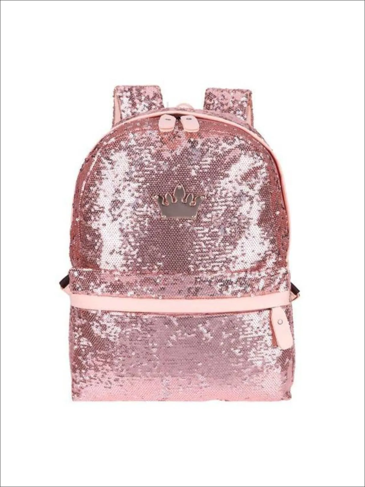 Girls 15 Sequined Backpack with Crown Applique