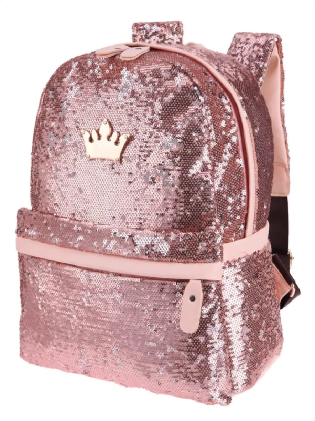 Girls 15 Sequined Backpack with Crown Applique