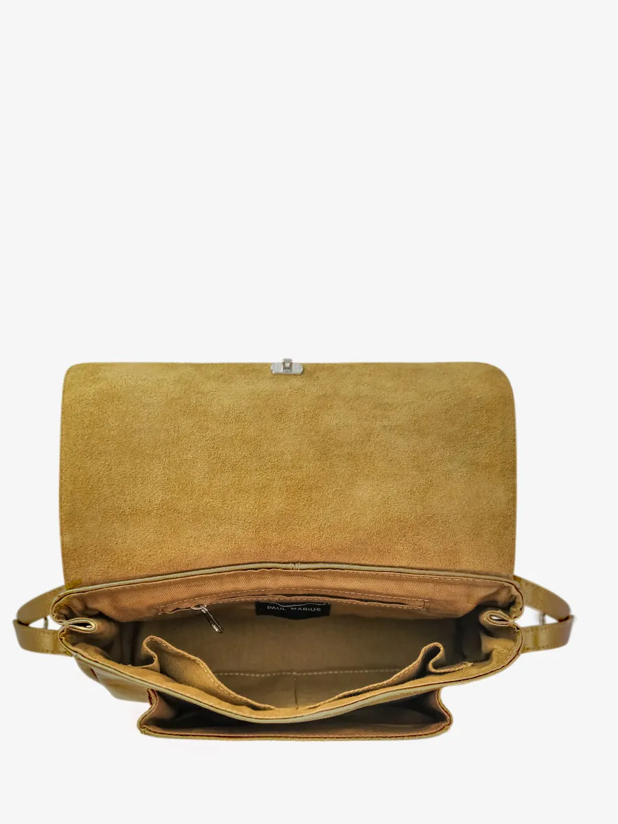 Gold Metallic Leather Mini Cross-body Bag for Women - Diane XS Bronze | PAUL MARIUS