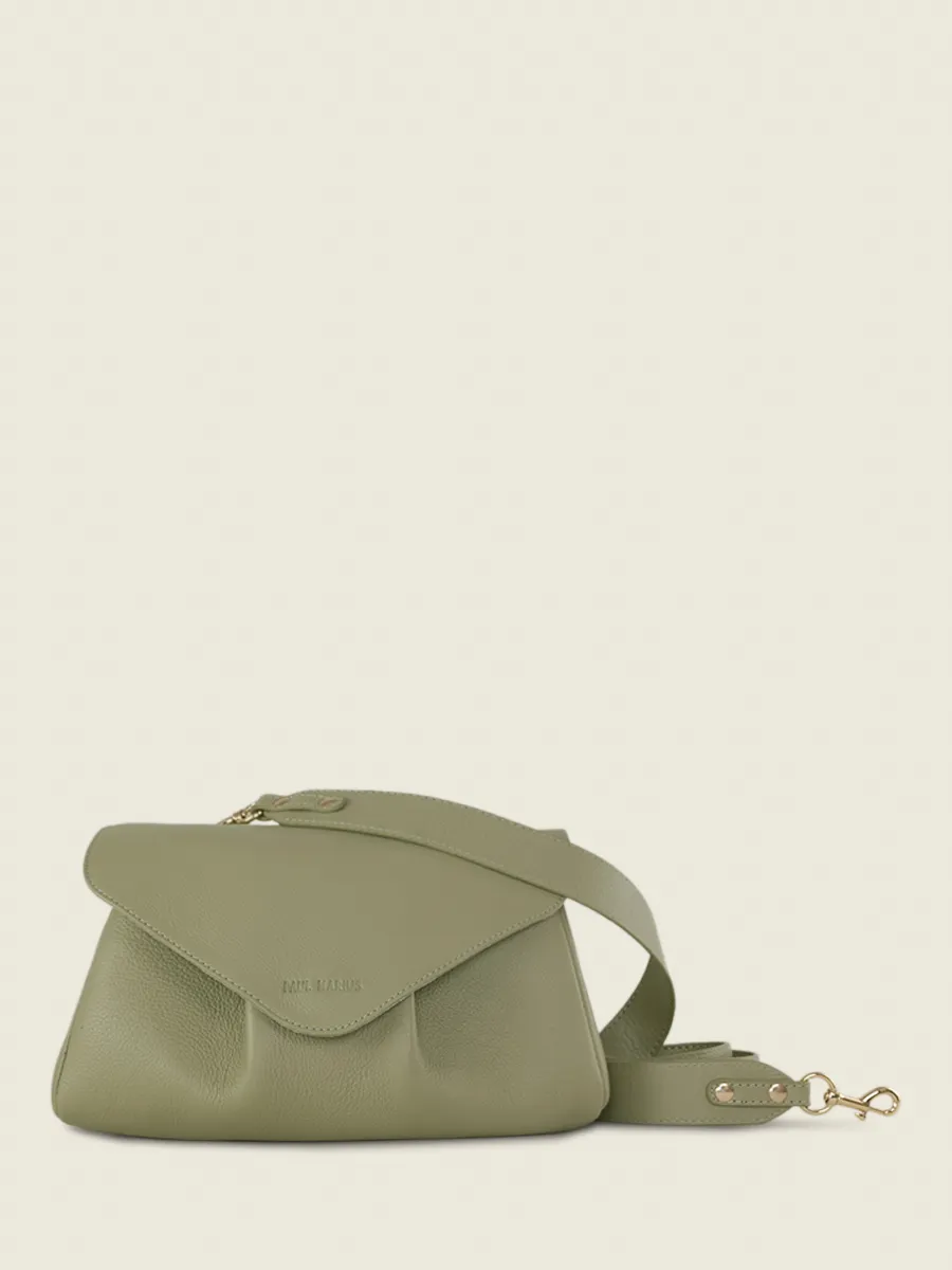 Green Leather Cross-Body Bag for Women - Suzon M Art Deco Almond | PAUL MARIUS