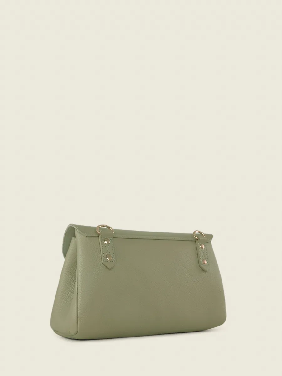 Green Leather Cross-Body Bag for Women - Suzon M Art Deco Almond | PAUL MARIUS