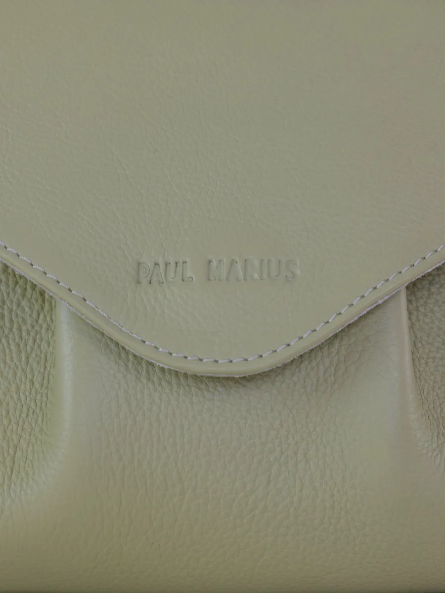 Green Leather Cross-Body Bag for Women - Suzon M Art Deco Almond | PAUL MARIUS