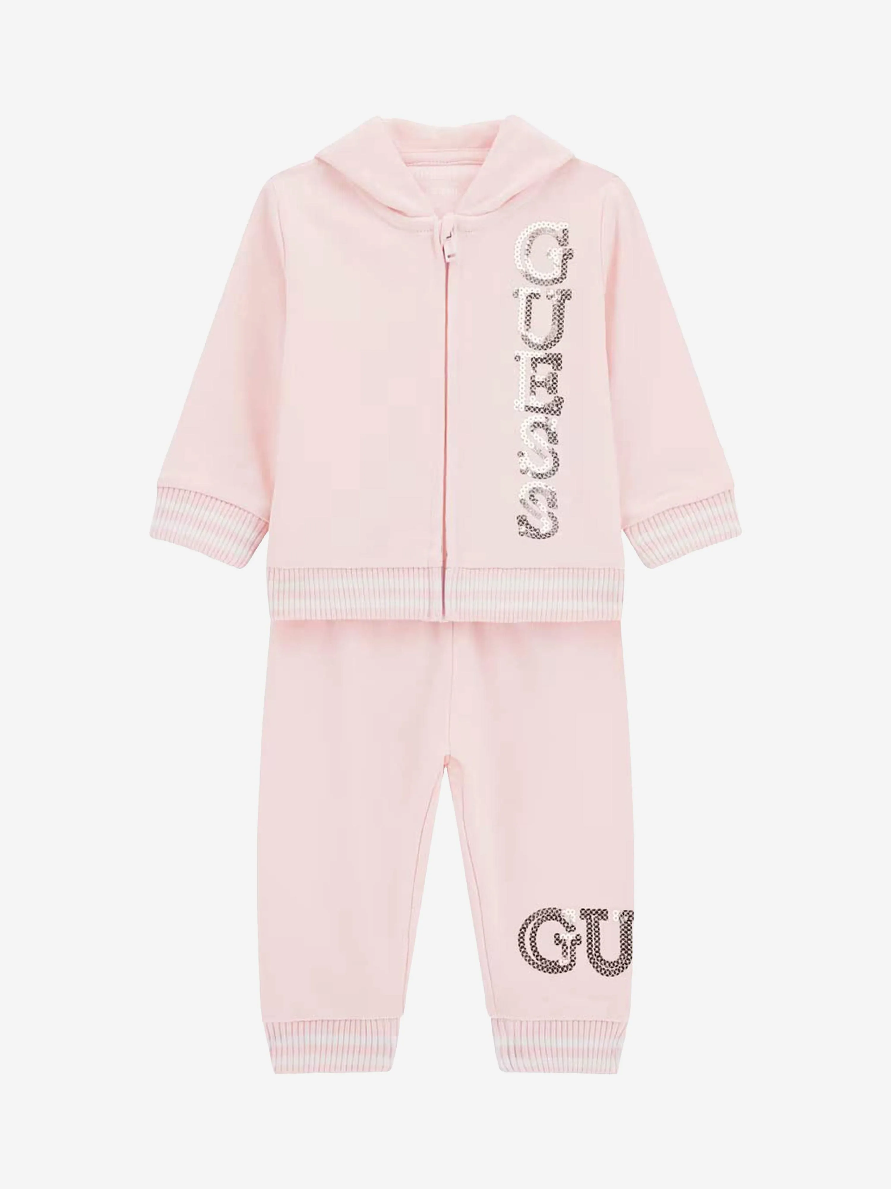 Guess Baby Girls Logo Tracksuit in Pink