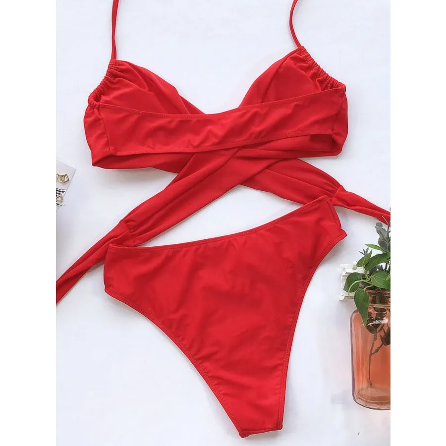 Halter Neck Two-Piece Bikini Set