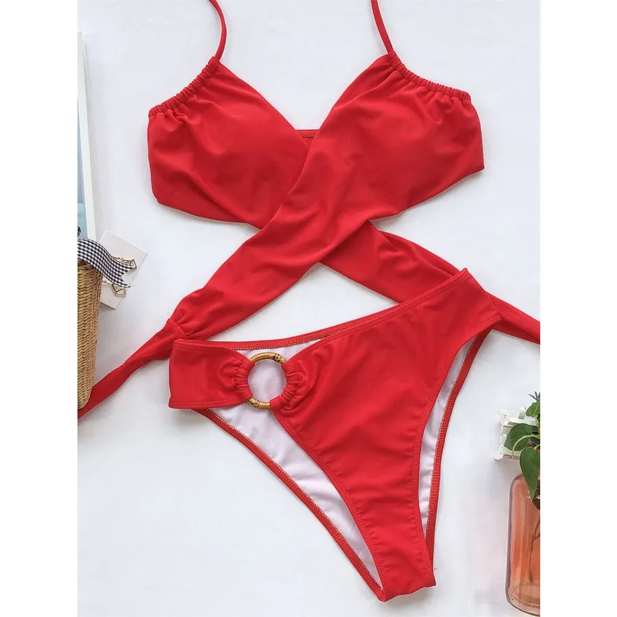 Halter Neck Two-Piece Bikini Set