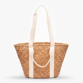 Handled Basket Bag - White/Natural